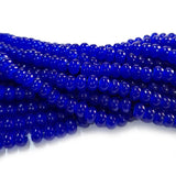 6x4mm Rondelle Jelly Glass Beads – Donut Shape Translucent Beads (Approx 180~185 Beads/Strand) Blue Color