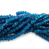 6x4mm Rondelle Jelly Glass Beads – Donut Shape Translucent Beads (Approx 180~185 Beads/Strand) Montana Blue