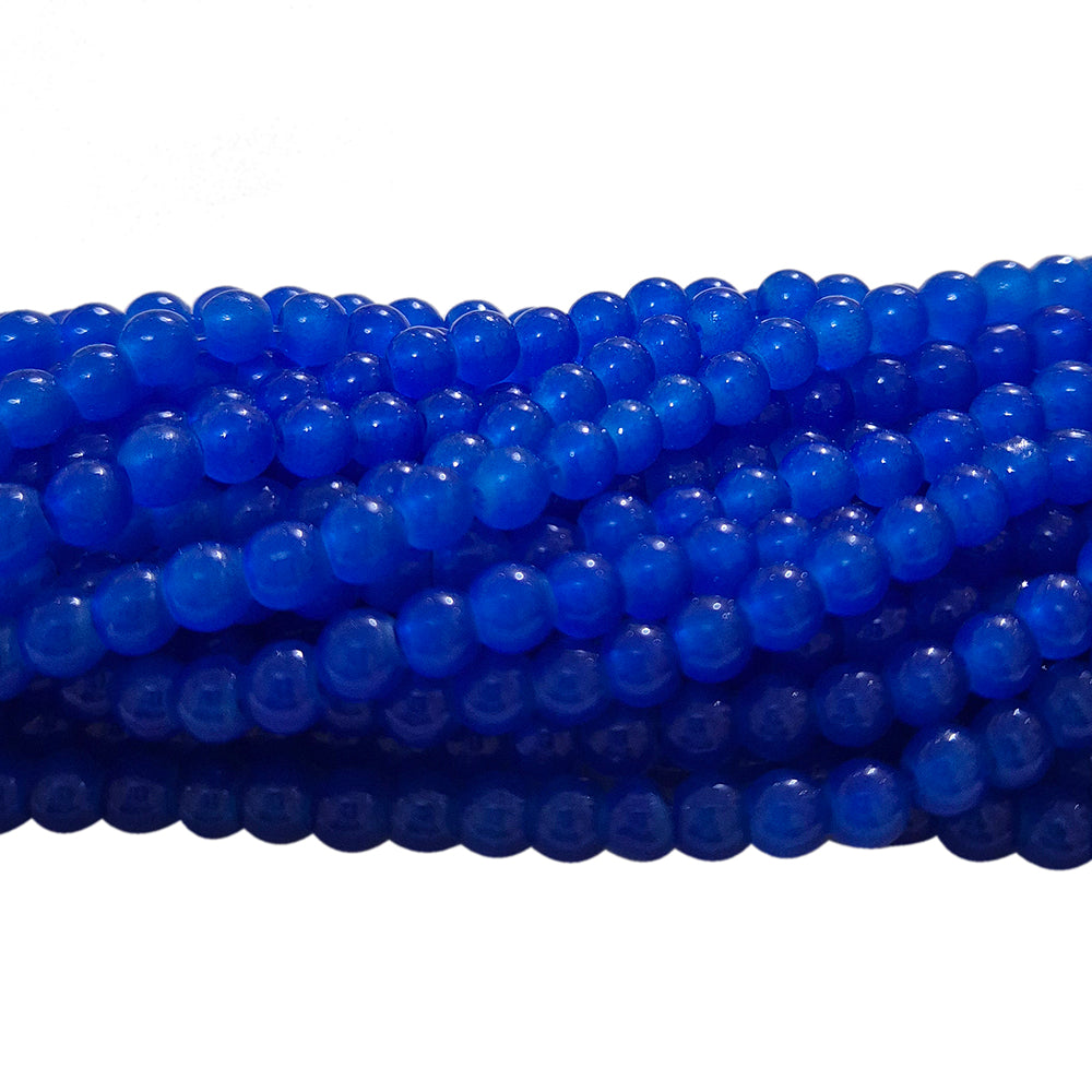 2 Strands, 4MM Round Imitation Jade Glass Beads Strands, Jelly Style Glass Spacer Beads for Jewelry Making, 31.4 Inches