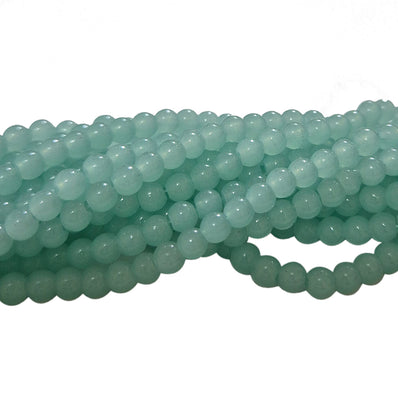 2 Strands, 4MM Round Imitation Jade Glass Beads Strands, Jelly Style Glass Spacer Beads for Jewelry Making, 31.4 Inches