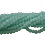 2 Strands, 4MM Round Imitation Jade Glass Beads Strands, Jelly Style Glass Spacer Beads for Jewelry Making, 31.4 Inches