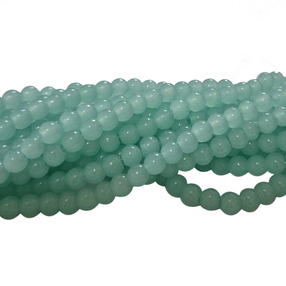 2 Strands, 4MM Round Imitation Jade Glass Beads Strands, Jelly Style Glass Spacer Beads for Jewelry Making, 31.4 Inches