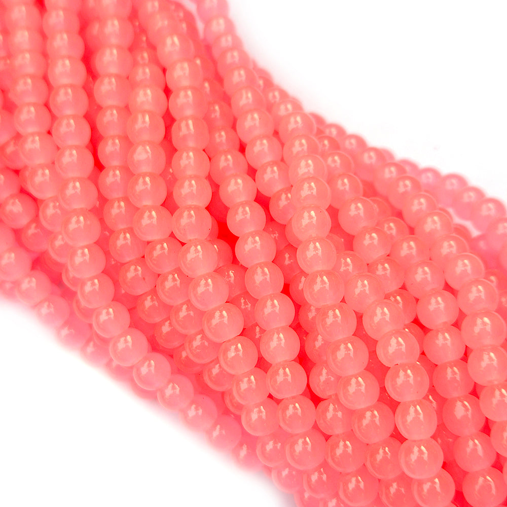 2 Strands, 4MM Round Imitation Jade Glass Beads Strands, Jelly Style Glass Spacer Beads for Jewelry Making, 31.4 Inches