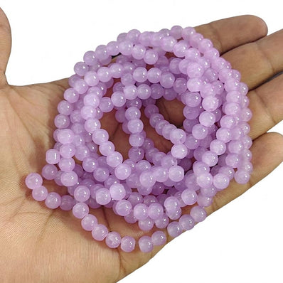 2 Strands, 6MM Round Imitation Jade Glass Beads Strands, Jelly Style Glass Spacer Beads for Jewelry Making, each 31~32 Inches, 1 strand/line approx 140 beads (total 280 beads)