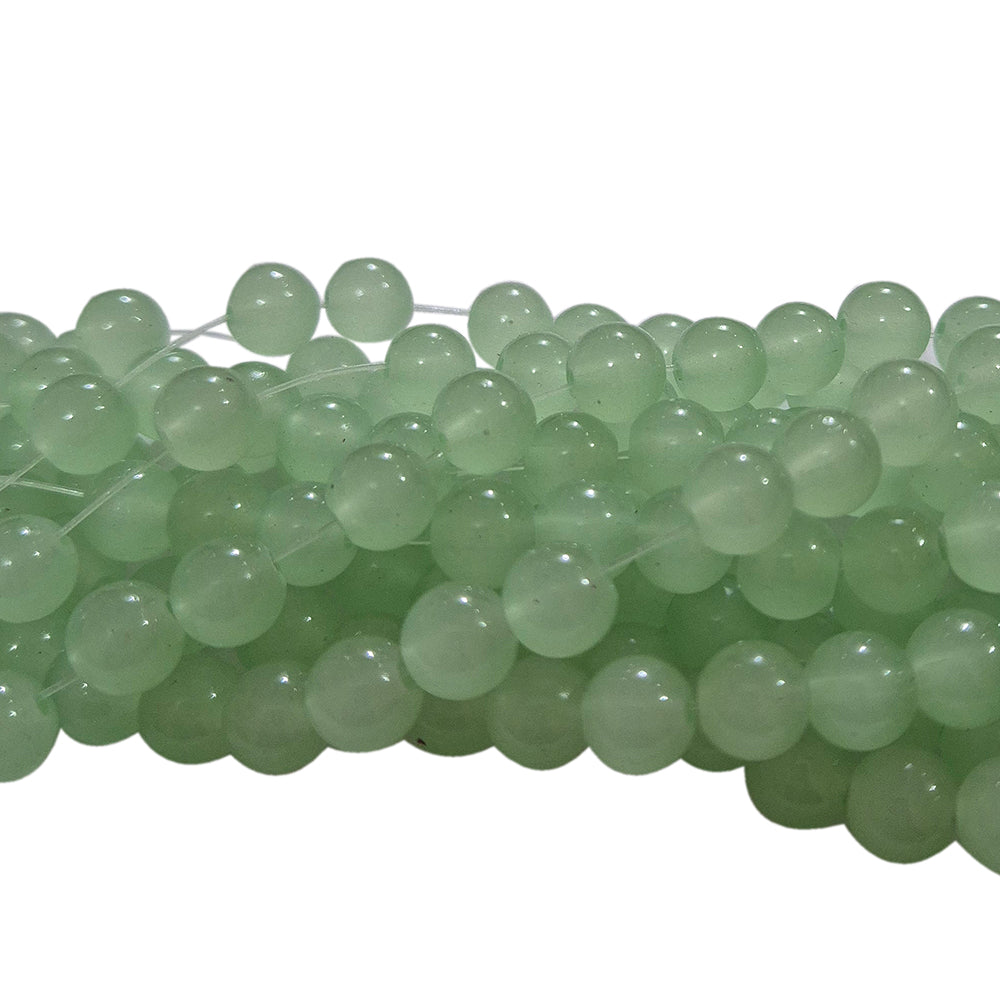 Per Strands,8MM Round Imitation Jade Glass Beads Strands, Jelly Style Glass Spacer Beads for Jewelry Making, each 31~32 Inches