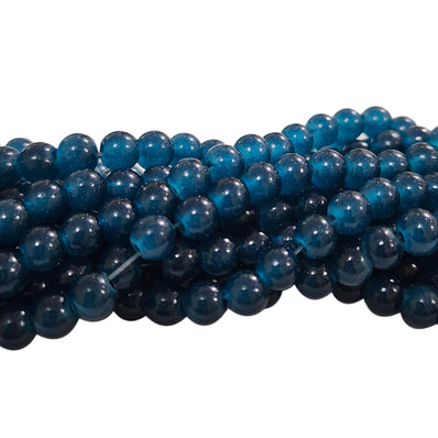 2 Strands, 6MM Round Imitation Jade Glass Beads Strands, Jelly Style Glass Spacer Beads for Jewelry Making, each 31~32 Inches, 1 strand/line approx 140 beads (total 280 beads)