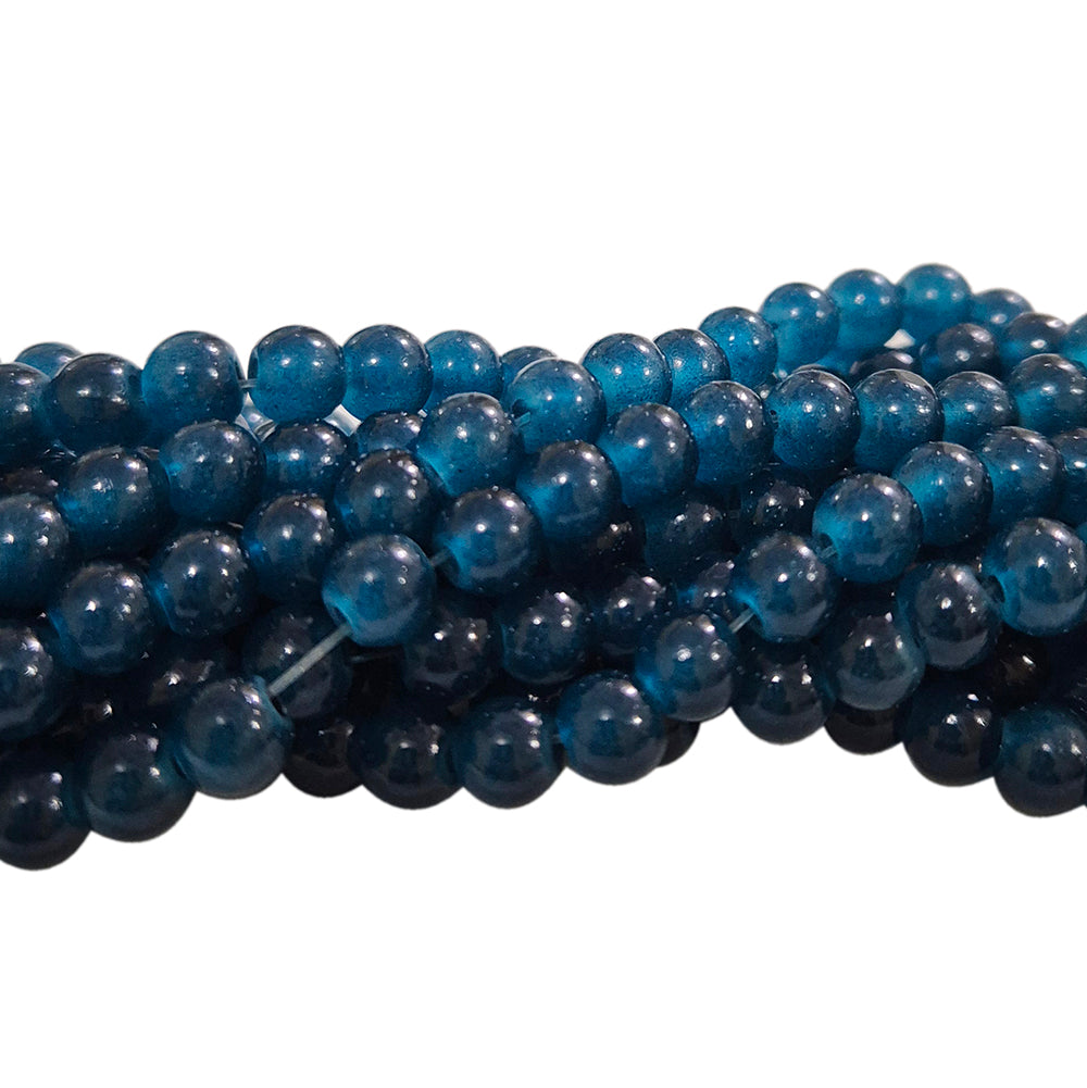 2 Strands, 6MM Round Imitation Jade Glass Beads Strands, Jelly Style Glass Spacer Beads for Jewelry Making, each 31~32 Inches