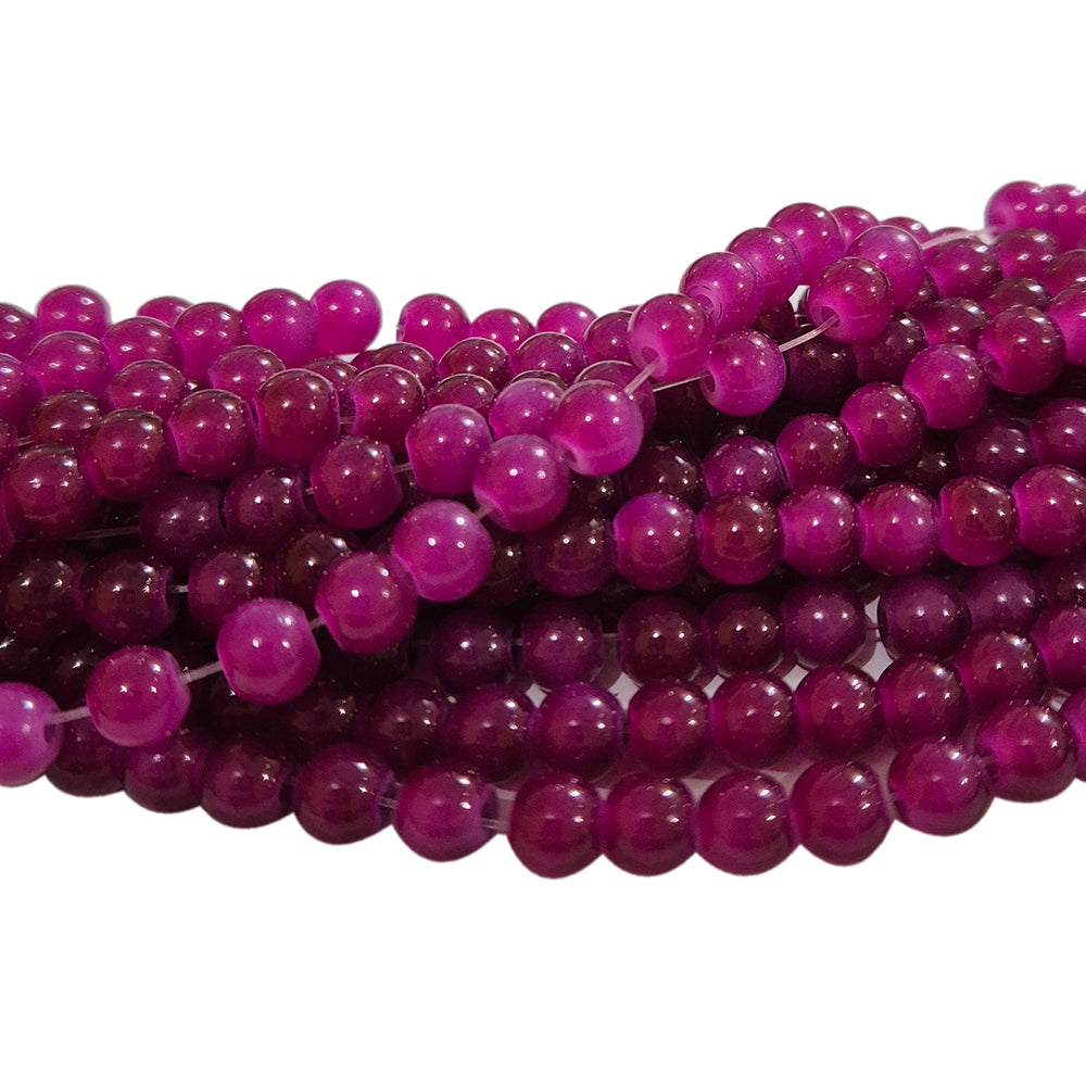 2 Strands, 6MM Round Imitation Jade Glass Beads Strands, Jelly Style Glass Spacer Beads for Jewelry Making, each 31~32 Inches