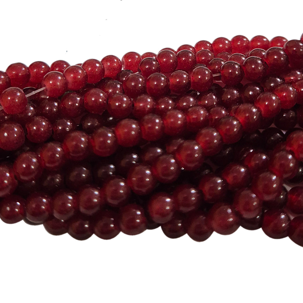 2 Strands, 6MM Round Imitation Jade Glass Beads Strands, Jelly Style Glass Spacer Beads for Jewelry Making, each 31~32 Inches
