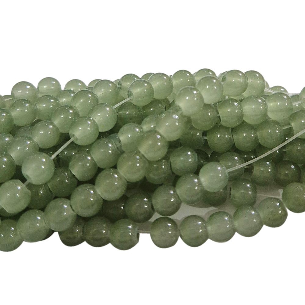 2 Strands, 6MM Round Imitation Jade Glass Beads Strands, Jelly Style Glass Spacer Beads for Jewelry Making, each 31~32 Inches