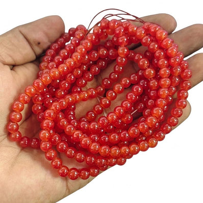 2 Strands, 6MM Round Imitation Jade Glass Beads Strands, Jelly Style Glass Spacer Beads for Jewelry Making, each 31~32 Inches, 1 strand/line approx 140 beads (total 280 beads)