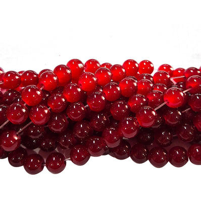 2 Strands, 6MM Round Imitation Jade Glass Beads Strands, Jelly Style Glass Spacer Beads for Jewelry Making, each 31~32 Inches, 1 strand/line approx 140 beads (total 280 beads)