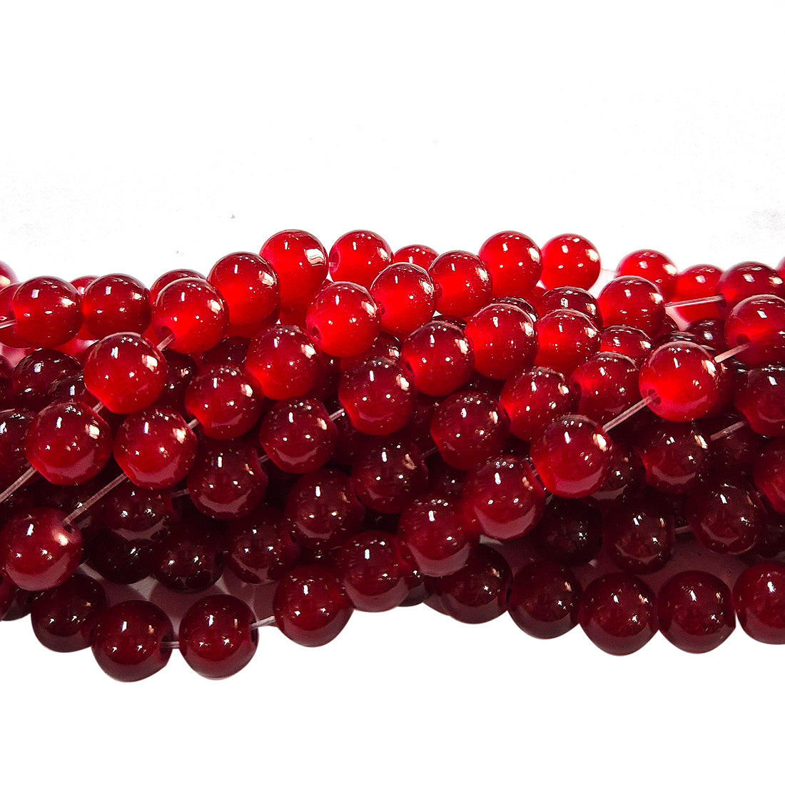 2 Strands, 6MM Round Imitation Jade Glass Beads Strands, Jelly Style Glass Spacer Beads for Jewelry Making, each 31~32 Inches