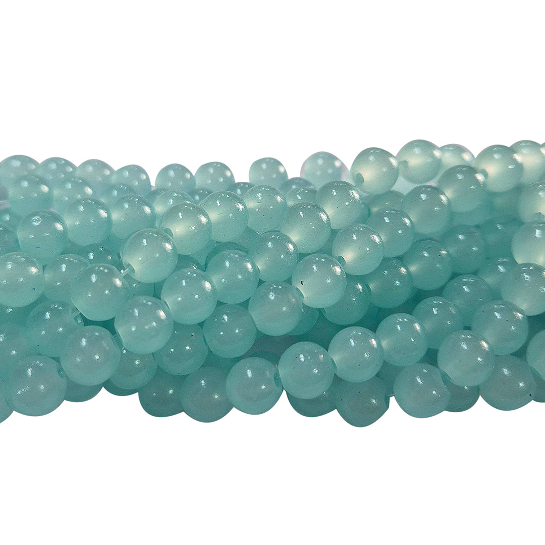 2 Strands, 6MM Round Imitation Jade Glass Beads Strands, Jelly Style Glass Spacer Beads for Jewelry Making, each 31~32 Inches