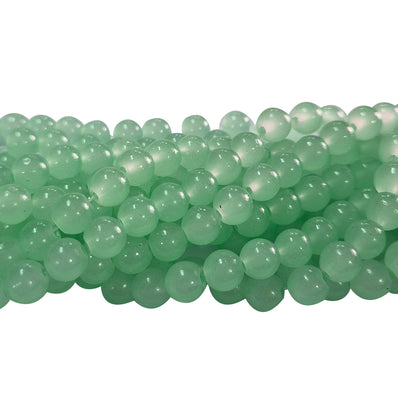2 Strands, 6MM Round Imitation Jade Glass Beads Strands, Jelly Style Glass Spacer Beads for Jewelry Making, each 31~32 Inches, 1 strand/line approx 140 beads (total 280 beads)
