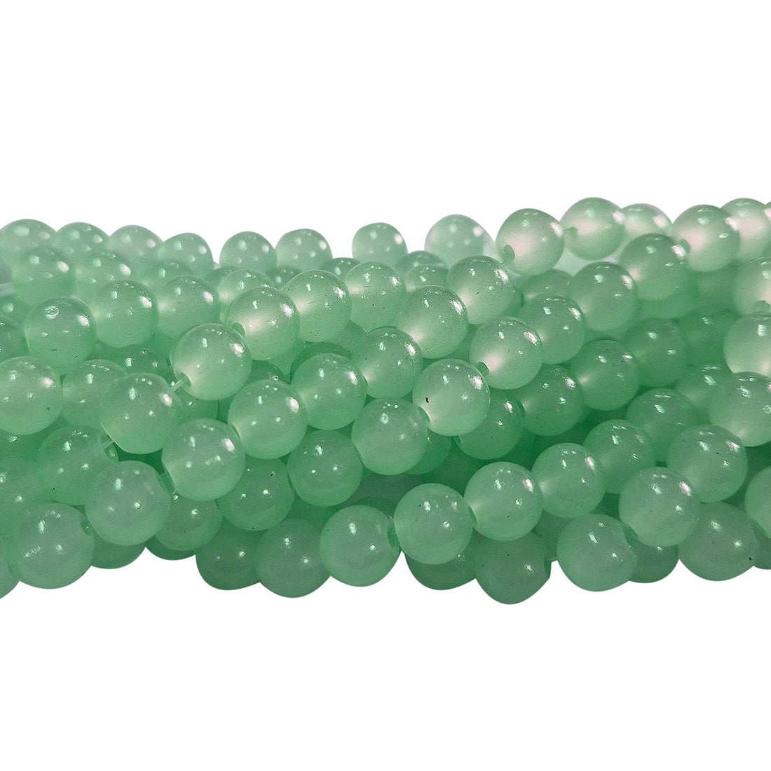 2 Strands, 6MM Round Imitation Jade Glass Beads Strands, Jelly Style Glass Spacer Beads for Jewelry Making, each 31~32 Inches