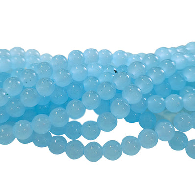 2 Strands, 6MM Round Imitation Jade Glass Beads Strands, Jelly Style Glass Spacer Beads for Jewelry Making, each 31~32 Inches, 1 strand/line approx 140 beads (total 280 beads)