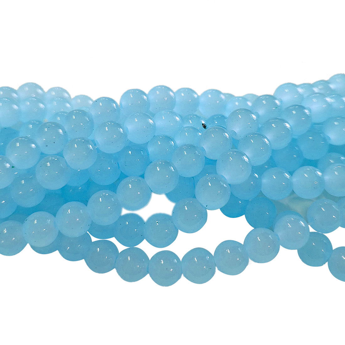 2 Strands, 6MM Round Imitation Jade Glass Beads Strands, Jelly Style Glass Spacer Beads for Jewelry Making, each 31~32 Inches