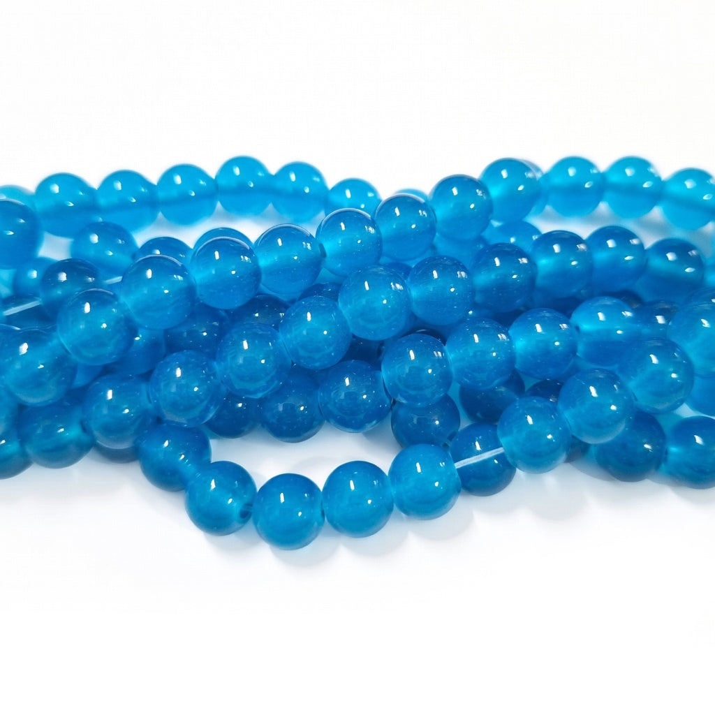2 Strands, 6MM Round Imitation Jade Glass Beads Strands, Jelly Style Glass Spacer Beads for Jewelry Making, each 31~32 Inches