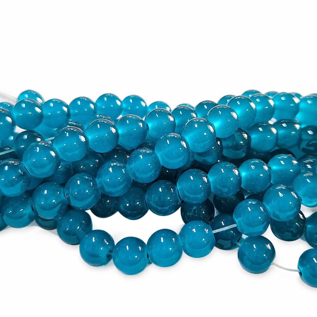 2 Strands, 6MM Round Imitation Jade Glass Beads Strands, Jelly Style Glass Spacer Beads for Jewelry Making, each 31~32 Inches