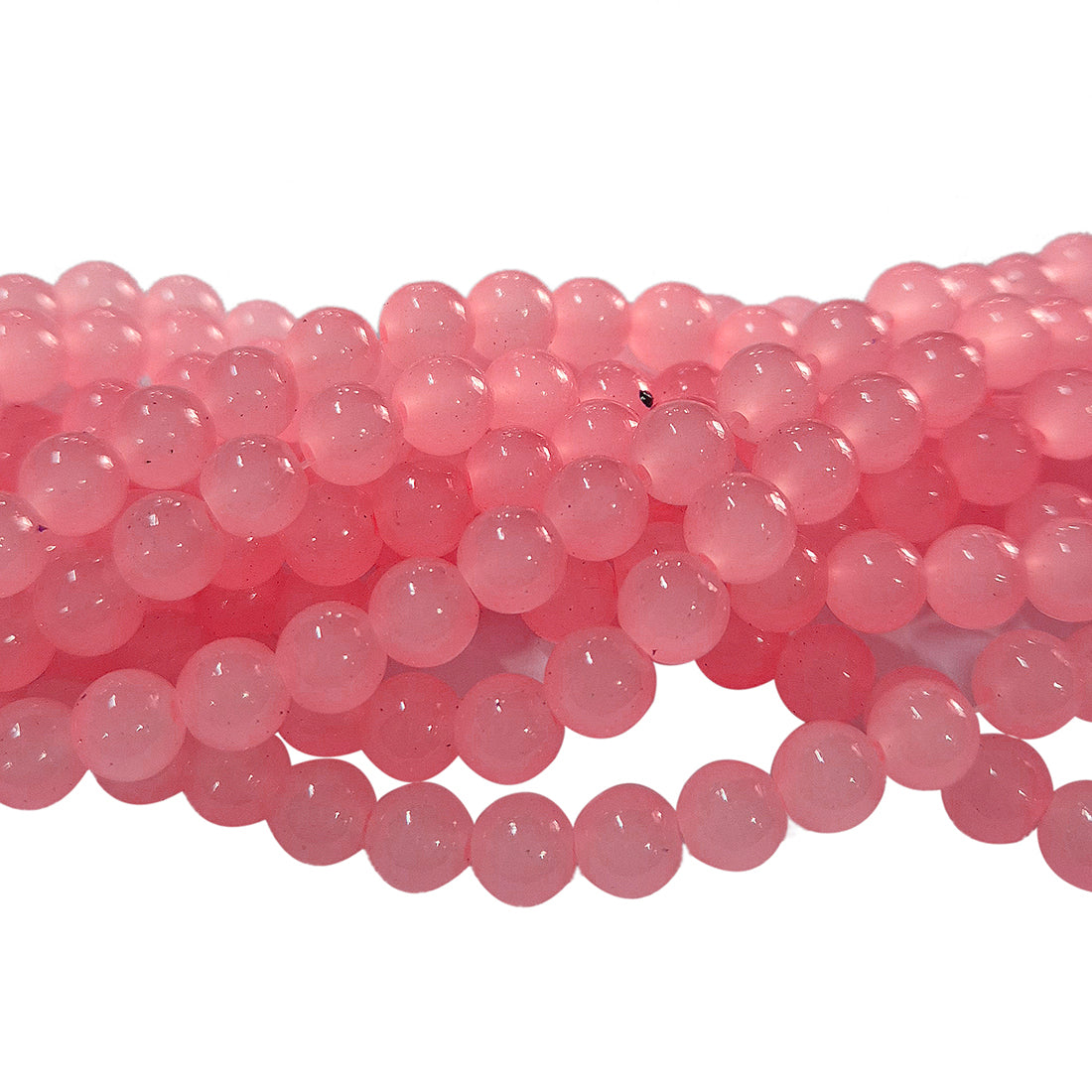 2 Strands, 6MM Round Imitation Jade Glass Beads Strands, Jelly Style Glass Spacer Beads for Jewelry Making, each 31~32 Inches