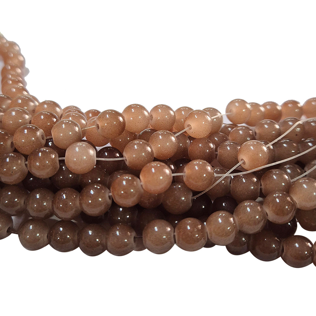 2 Strands, 6MM Round Imitation Jade Glass Beads Strands, Jelly Style Glass Spacer Beads for Jewelry Making, each 31~32 Inches