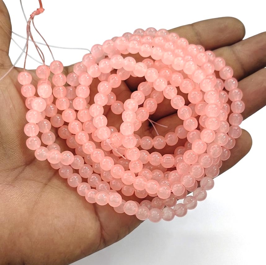 2 Strands, 6MM Round Imitation Jade Glass Beads Strands, Jelly Style Glass Spacer Beads for Jewelry Making, each 31~32 Inches, 1 strand/line approx 140 beads (total 280 beads)