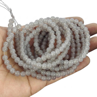2 Strands, 6MM Round Imitation Jade Glass Beads Strands, Jelly Style Glass Spacer Beads for Jewelry Making, each 31~32 Inches, 1 strand/line approx 140 beads (total 280 beads)
