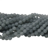 2 Strands, 6MM Round Imitation Jade Glass Beads Strands, Jelly Style Glass Spacer Beads for Jewelry Making, each 31~32 Inches