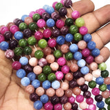 JADE TOURMALINE ' SEMI PRECIOUS BEADS 8 MM ROUND'45-46 BEADS APPROX' SOLD BY PER LINE PACK