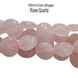 15mm Coin Rose Quartz About 26 beads  Per Line