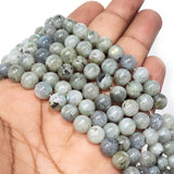 LABRADORITE ' SEMI PRECIOUS BEADS 8 MM ROUND'45-46 BEADS APPROX' SOLD BY PER LINE PACK