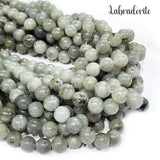 LABRADORITE ' SEMI PRECIOUS BEADS 8 MM ROUND'45-46 BEADS APPROX' SOLD BY PER LINE PACK