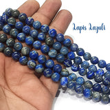 LAPIS LAZULI ' SEMI PRECIOUS BEADS 8 MM ROUND'45-46 BEADS APPROX' SOLD BY PER LINE PACK