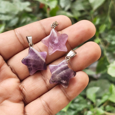 AMETHYST' 1 PIECE PACK STAR SHAPE GEMSTONE CHARMS