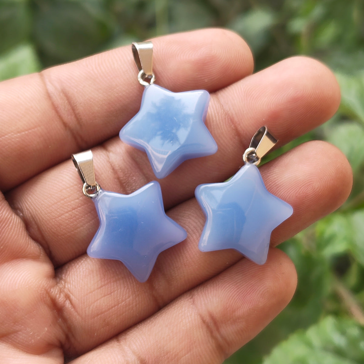 JADE' 1 PIECE PACK STAR SHAPE GEMSTONE CHARMS