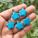 TURQUOISE' 1 PIECE PACK STAR SHAPE GEMSTONE CHARMS