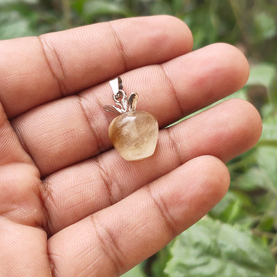 PEACH QUARTZ' 1 PIECE PACK APPLE SHAPE GEMSTONE CHARMS