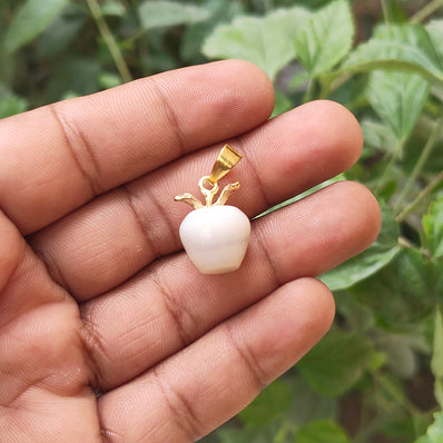 MARBLE JADE' 1 PIECE PACK APPLE SHAPE GEMSTONE CHARMS