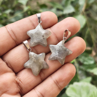 LABRADORITE' 1 PIECE PACK STAR SHAPE GEMSTONE CHARMS