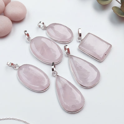 1 PIECE PACK' ROSE QUARTZ GEMSTONE PENDANT