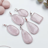 1 PIECE PACK' ROSE QUARTZ GEMSTONE PENDANT
