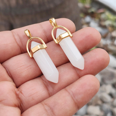 1 PIECE PACK' PENCIL TOWER JADE GEMSTONE PENDANT