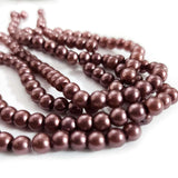 8MM ROUND, GLASS PEARL ROUND BEAD STRANDS HIGH QUALITY TRIPLE QUOTED , APPROX 114 PCS, (LONG STRANDS LINE) APPROX 32 INCHES