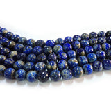 Lapiz 8mm Semi Precious Round Beads with smooth polish and rich natural (Authentic)  perfect for bracelets, malas, and premium DIY jewelry projects. Sold Per Line  45 beads