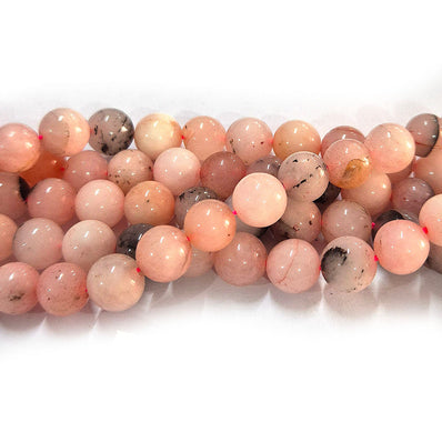 Pink Opal 8mm Semi Precious Round Beads with smooth polish and rich natural (Authentic)  perfect for bracelets, malas, and premium DIY jewelry projects. Sold Per Line  45 beads
