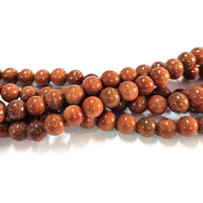 Gold Stone 8mm Semi Precious Round Beads with smooth polish and rich natural (Authentic)  perfect for bracelets, malas, and premium DIY jewelry projects. Sold Per Line  47~48 beads