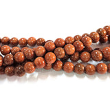 Gold Stone 8mm Semi Precious Round Beads with smooth polish and rich natural (Authentic)  perfect for bracelets, malas, and premium DIY jewelry projects. Sold Per Line  47~48 beads