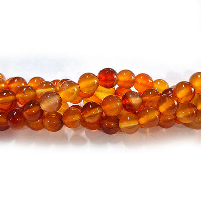 Carnelian 8mm Semi Precious Round Beads with smooth polish and rich natural (Authentic)  perfect for bracelets, malas, and premium DIY jewelry projects. Sold Per Line  47~48 beads