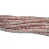 Pink Opal 4mm Semi Precious Heishi/Cylinder Shape Beads with smooth polish and rich natural (Authentic)  perfect for bracelets, malas, and premium DIY jewelry projects. Sold Per Line  Heishi/Cylinder Shape